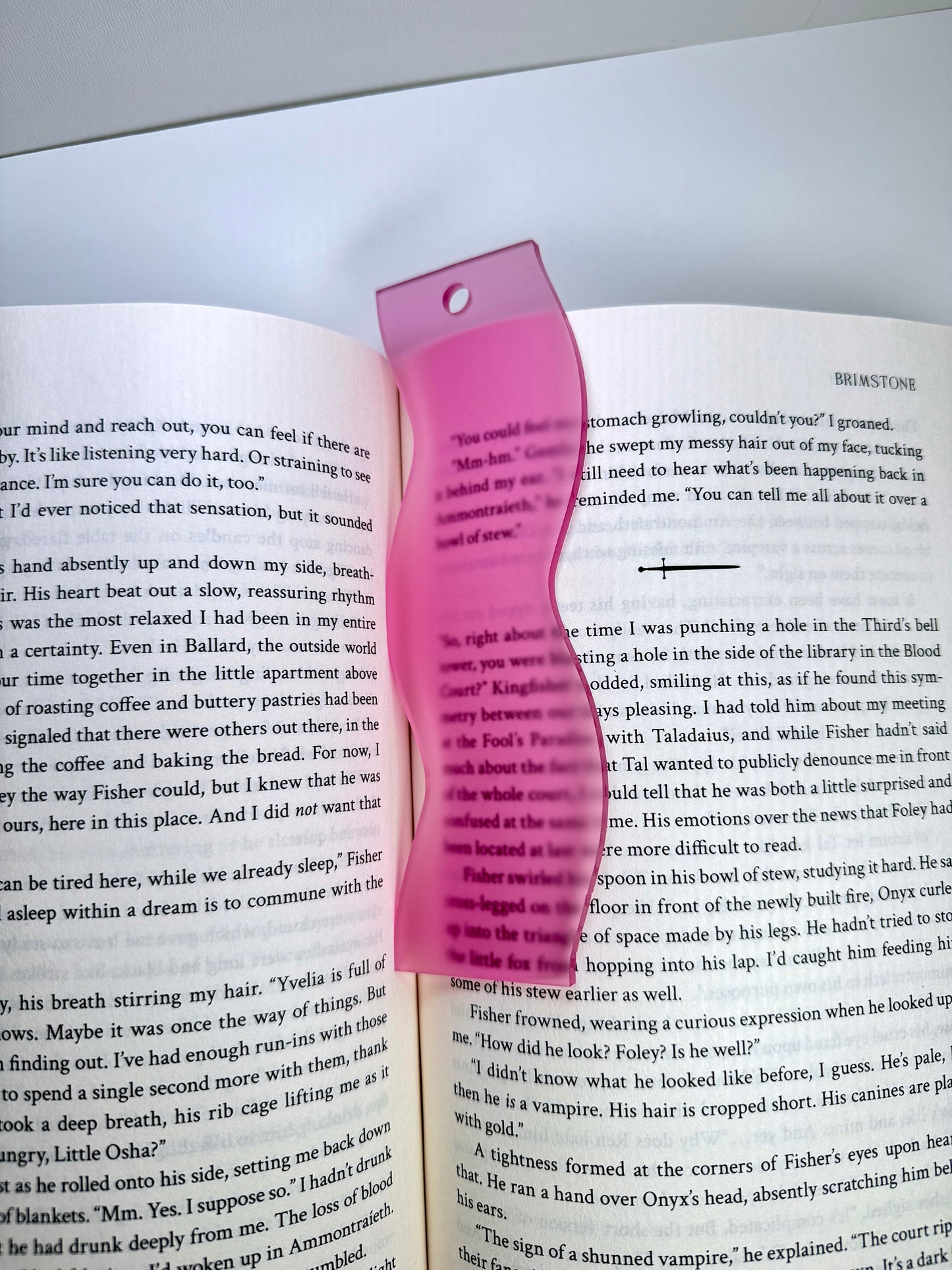 Pink Wave Acrylic Bookmark