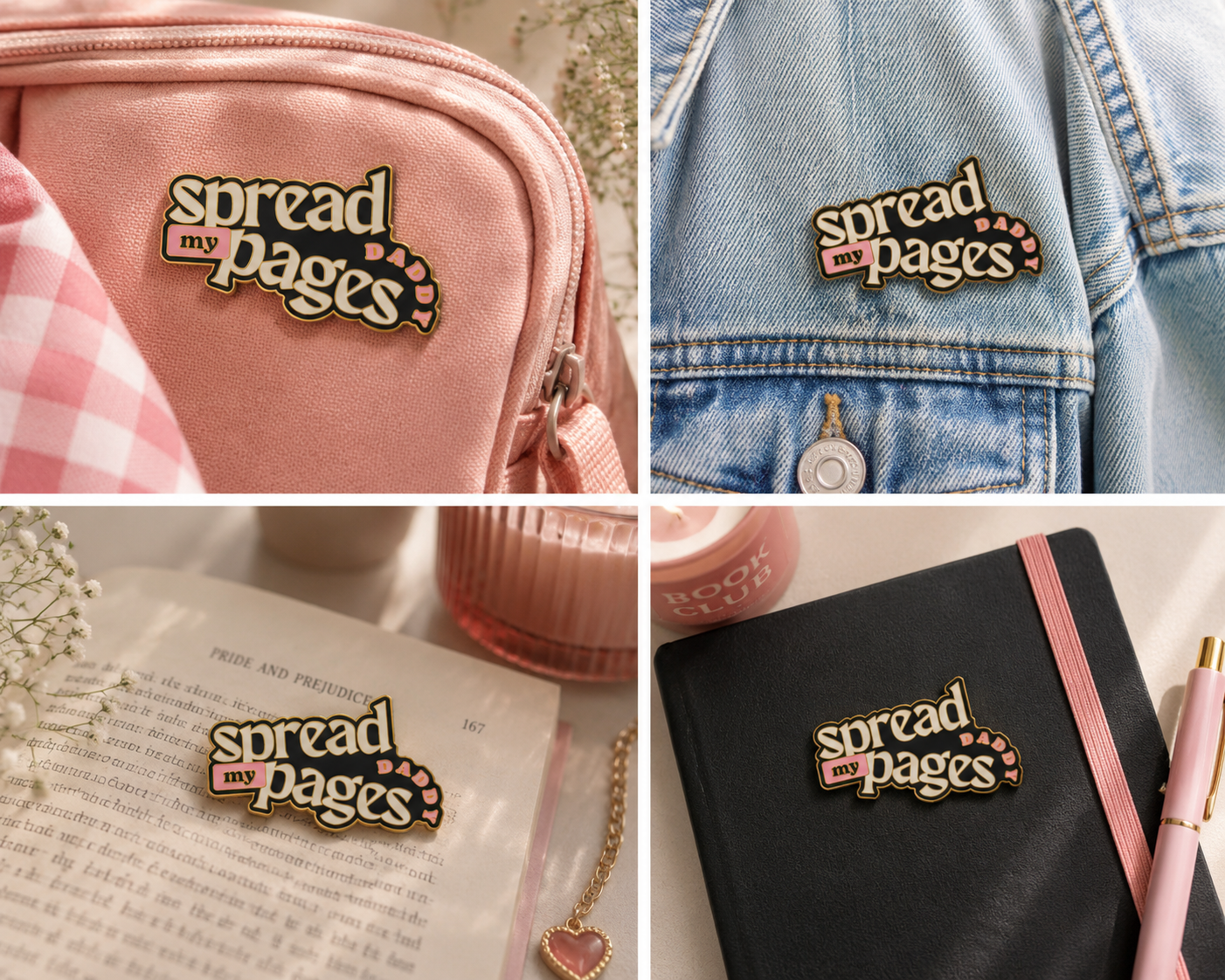 Spread My Pages Enamel Pin